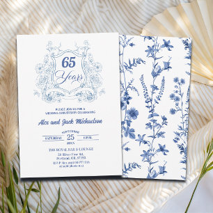 Elegant Vintage Crest 65th Wedding Anniversary Invitation