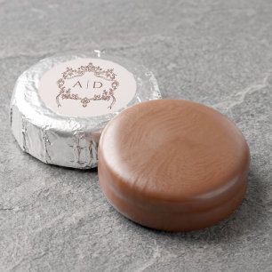 Elegant Vintage Crest Wedding Monograms Dipped Oreo Cookie Favors