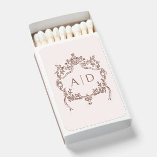 Elegant Vintage Crest Wedding Monograms Matchboxes