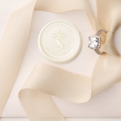 Elegant Vintage Cross Christian Wedding Wax Seal Stamp