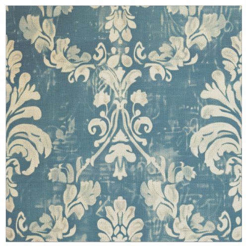 Elegant Vintage Damask Distressed Pattern Fabric