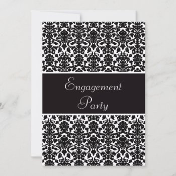 Elegant Vintage Damask Engagement Party Invitation by AJ_Graphics at Zazzle