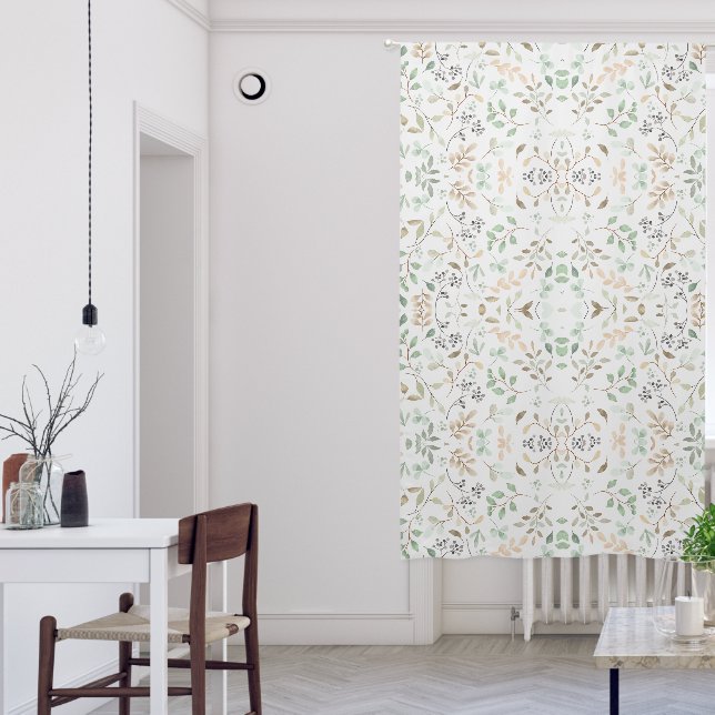 Elegant Vintage Damask Pattern Window Curtain (Living Room)