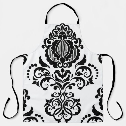 Elegant Vintage Damask Seamless Texture Apron