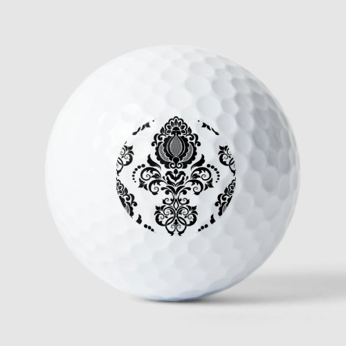 Elegant Vintage Damask Seamless Texture Golf Balls