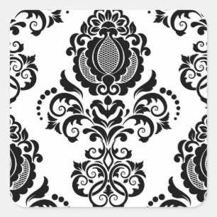 Elegant Vintage Damask Seamless Texture Square Sticker