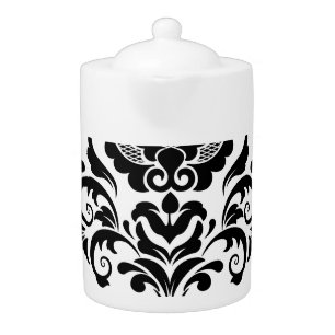 Elegant Vintage Damask Seamless Texture Teapot