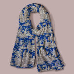 Elegant vintage dark blue toile de jouy scarf<br><div class="desc">Vintage retro dark blue toile de jouy Scarf. Enhance your wardrobe with the timeless elegance of toile de jouy vintage designs, inspired by the exquisite patterns of french countryside scenes. These sophisticated Toile prints are an all time rage at the moment, beautiful designs that bring natural beauty and charm. This...</div>