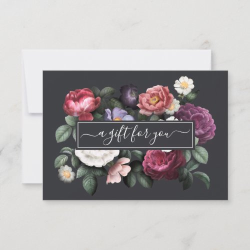 Elegant Vintage Dark Floral  Gift Certificate