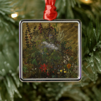 Elegant Vintage Dark Floral Metal Ornament