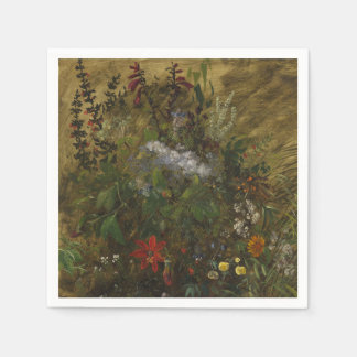 Elegant Vintage Dark Floral Napkins