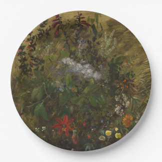 Elegant Vintage Dark Floral Paper Plates