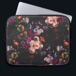 Elegant Vintage Dark Moody Burgundy Floral Laptop Sleeve<br><div class="desc">Vintage dramatic dark moody floral pattern on deep dark magenta red background for a classy accent in modern decor.</div>