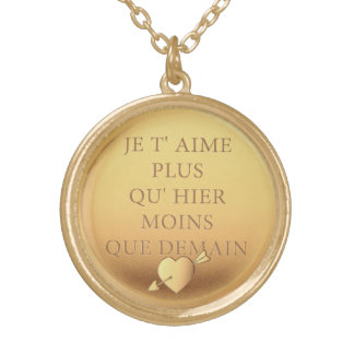 Elegant Vintage declaration of love Paris France Gold Plated Necklace