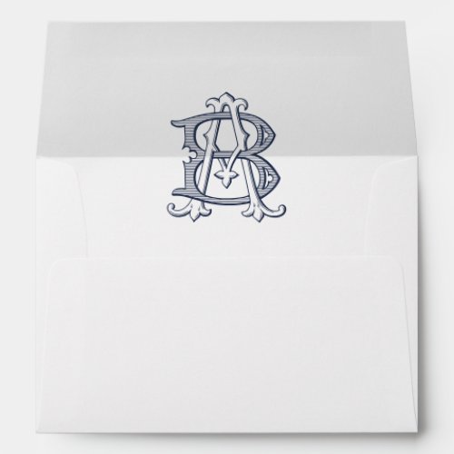 Elegant Vintage Decorative Monogram AB Wedding Envelope