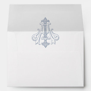 Elegant Vintage Decorative Monogram AI Wedding Envelope
