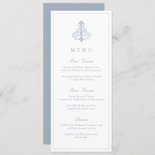 Elegant Vintage Decorative Monogram AI Wedding Menu