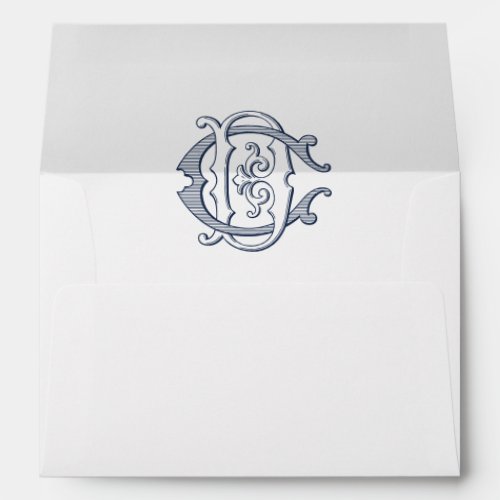 Elegant Vintage Decorative Monogram CD Wedding Envelope