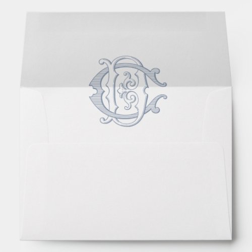 Elegant Vintage Decorative Monogram CD Wedding Envelope