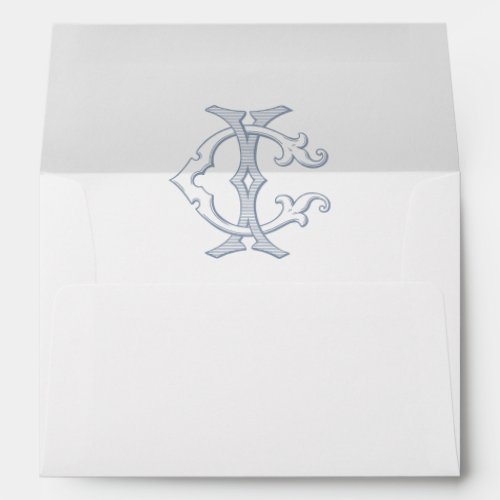 Elegant Vintage Decorative Monogram CI Wedding Envelope