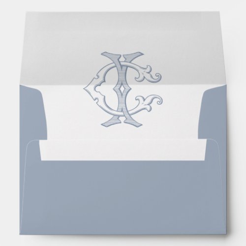 Elegant Vintage Decorative Monogram CI Wedding Envelope