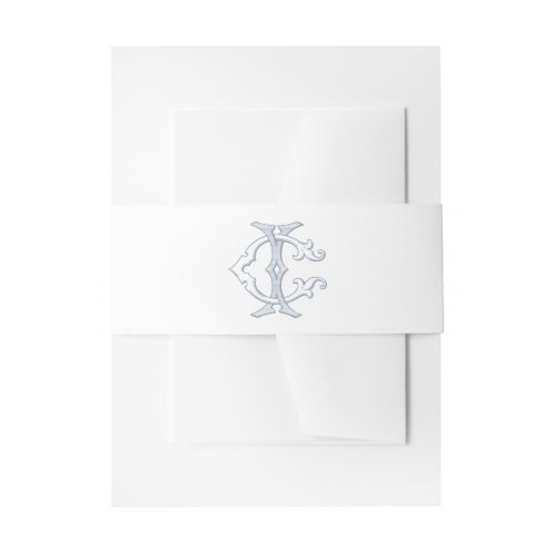 Elegant Vintage Decorative Monogram CI Wedding Invitation Belly Band