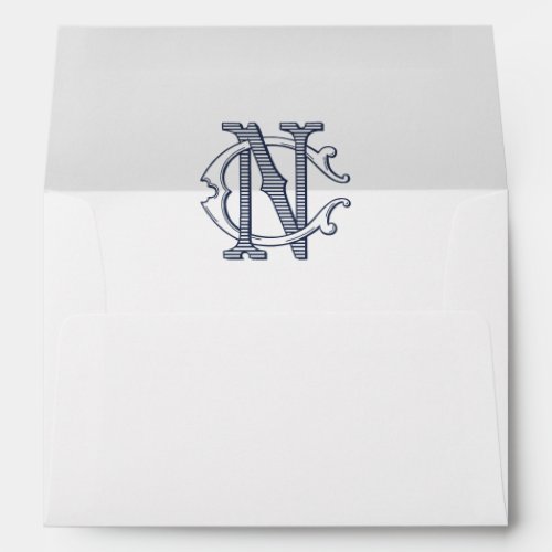 Elegant Vintage Decorative Monogram CN Wedding Envelope