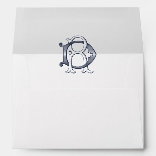 Elegant Vintage Decorative Monogram DR Wedding Envelope