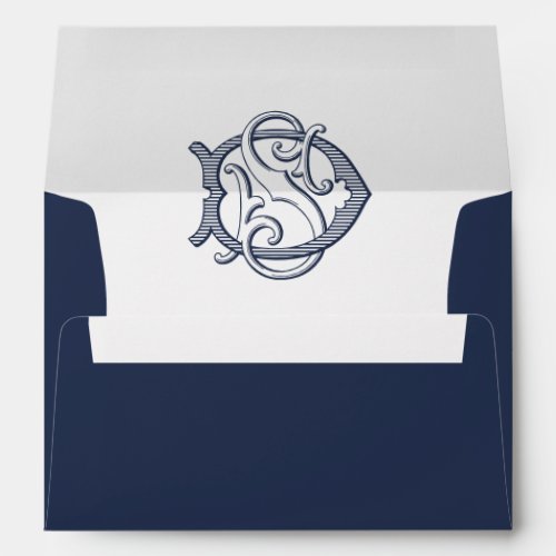 Elegant Vintage Decorative Monogram DS Wedding Envelope