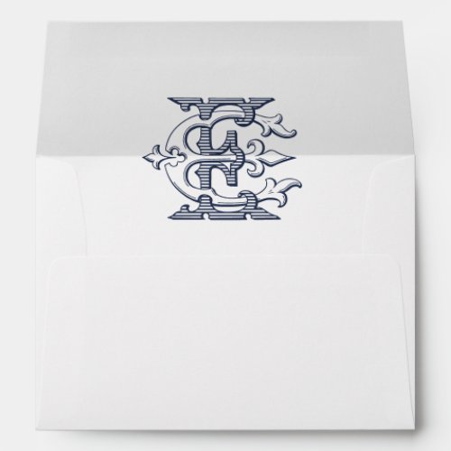 Elegant Vintage Decorative Monogram EE Wedding Envelope