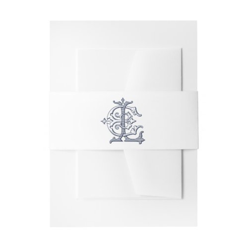 Elegant Vintage Decorative Monogram EL Invitation Belly Band