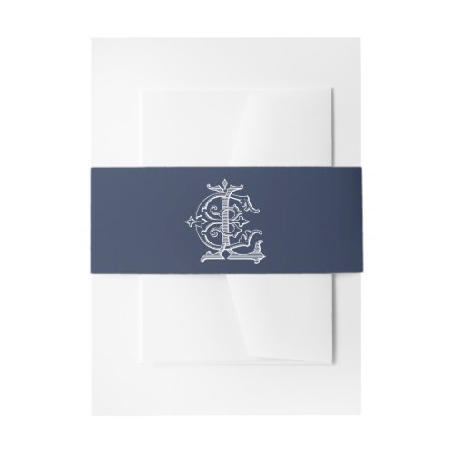 Elegant Vintage Decorative Monogram EL Invitation Belly Band