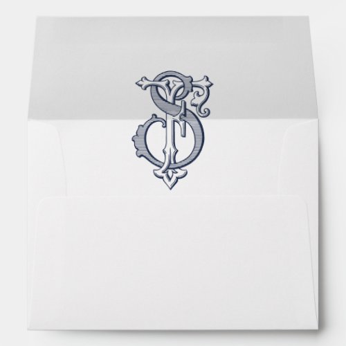 Elegant Vintage Decorative Monogram FS Wedding Envelope