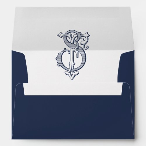 Elegant Vintage Decorative Monogram FS Wedding Envelope