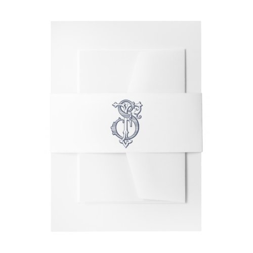 Elegant Vintage Decorative Monogram FS Wedding Invitation Belly Band