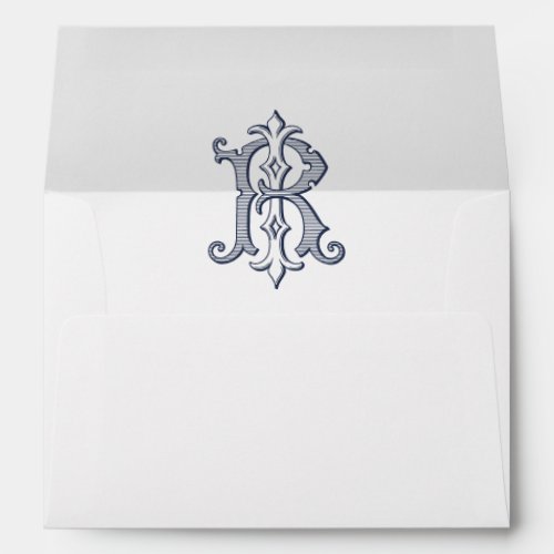 Elegant Vintage Decorative Monogram IR Wedding Envelope