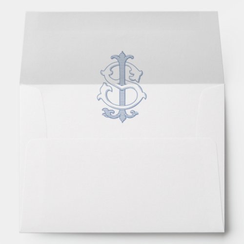 Elegant Vintage Decorative Monogram JS Wedding Envelope