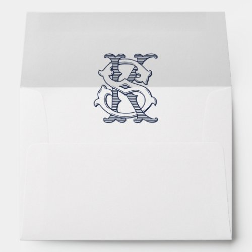 Elegant Vintage Decorative Monogram KS Wedding Envelope