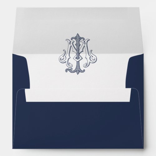 Elegant Vintage Decorative Monogram MJ Wedding Envelope