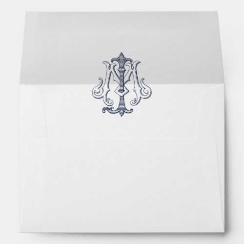 Elegant Vintage Decorative Monogram MJ Wedding Envelope