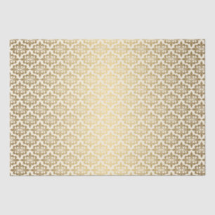 Elegant Vintage Decoupage Glowing Gold Damask Tissue Paper