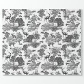Elegant Vintage Deer Fox Hare Country Toile Wrapping Paper (Flat)