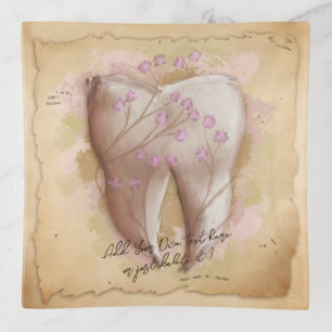 Elegant Vintage Dentist Dental Assistant Gift Trinket Tray