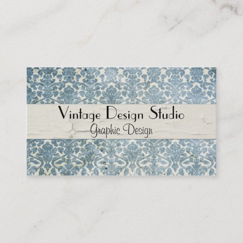 Elegant Vintage Distressed Teal Profile Card Business Card Templates