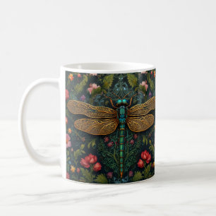 Elegant Vintage dragonfly boho botanical  Coffee Mug