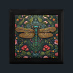 Elegant Vintage dragonfly boho botanical  Gift Box<br><div class="desc">Immerse yourself in the enchanting allure of this elegant boho bohemian dragonfly artwork, where nature's elegance meets timeless artistry in a captivating stained glass style. Set against a floral garden backdrop, the dragonfly, adorned with delicate, wistful wings, gracefully flutters amidst a tapestry of vibrant flowers and foliage, embodying the harmonious...</div>