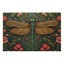 Elegant Vintage dragonfly boho botanical