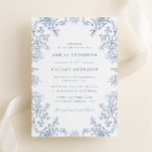 Elegant Vintage Dusty Blue Floral Wedding Invitation<br><div class="desc">Matching Collection in the Little Bayleigh Store!</div>