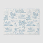 Elegant Vintage Dusty Blue Horse Hunting Toile Tissue Paper