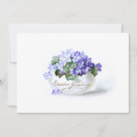 Elegant Vintage Easter Purple Forget-Me-Nots